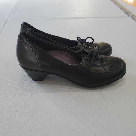 Dansko Shoes Whimsigoth Witch 38 7 Black Leather Lace Up Oxford Comfort Pumps - Picture 1 of 7